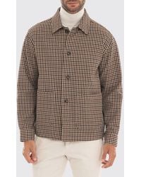 BOSS - Houndstooth Wool And Cotton Blend Shirt Jacket With Patch Pockets - Lyst