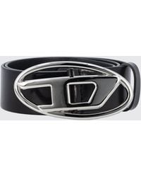 DIESEL - B-1Dr Leather Belt With Oval D Logo Buckle - Lyst