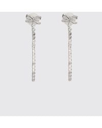 Self-Portrait - Pendientes Bow De Latón Con Strass Engastados - Lyst