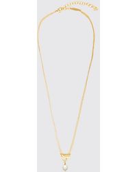 Ferragamo - Gancini Choker-Halskette Aus Messing Mit Kunstperlen Und Logo - Lyst