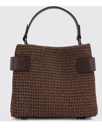 Brunello Cucinelli - Essence Mini Leather Handbag With Embroidery - Lyst