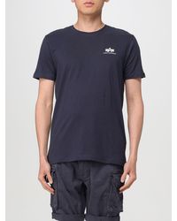 Alpha Industries - T-shirt in cotone con logo - Lyst