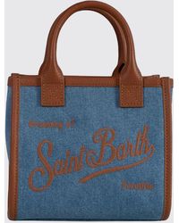 MC2 Saint Barth - Embroidered Logo Cotton Twill Vanity Bag - Lyst