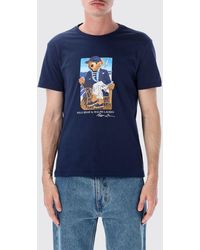 Polo Ralph Lauren - Slim Fit Cotton T-Shirt With Teddy Bear Print - Lyst