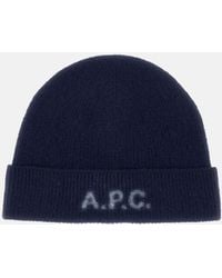 A.P.C. - Cappello A Berretto Di Lana Con Logo - Lyst