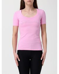 Just Cavalli - Cotton T-Shirts With Rhinestone Logo - Lyst