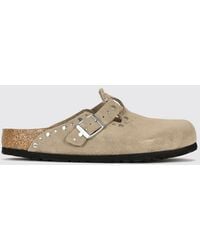 Birkenstock - Boston Rivet Studded Suede Leather Mules - Lyst