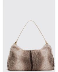 Twinset - Animal Print Faux Fur Shoulder Bag With Zip Closure - Lyst