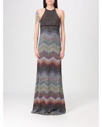 Missoni - Long Lurex Jersey Dress With Zig-Zag Pattern - Lyst