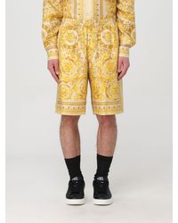 Versace - Shorts Aus Seide Mit Barocco-Print - Lyst
