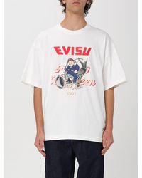 Evisu - T-shirt in cotone con stampa grafica e logo - Lyst