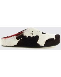 Marni - Pony Hair Sabot Clogs With Animal Print And Round Toe - Lyst