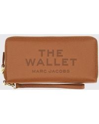 Marc Jacobs - The Wallet Continental-Geldbörse Aus Genarbtem Mit Logo - Lyst