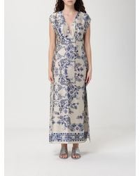 Liu Jo - Printed Satin Midi Dress - Lyst