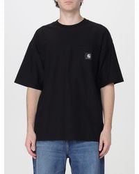 Carhartt - Relaxed Fit Cotton Crewneck T-Shirt With Contrasting Logo - Lyst
