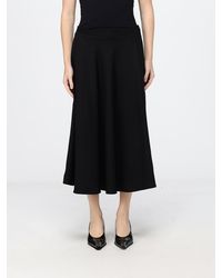 Crida Milano - Cristina High-Waisted Wool Midi Flare Skirt With Pockets - Lyst