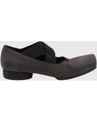 Uma Wang - Mary Jane Leather Flats With Square Toe And Elasticized Laces - Lyst
