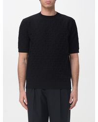 Fendi - Cotton Crew Neck Pullover With Jacquard Monogram - Lyst