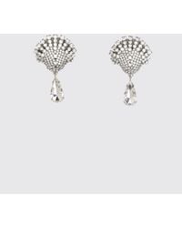 Alessandra Rich - Brass Earrings With Rhinestones And Synthetic Pearls - Lyst