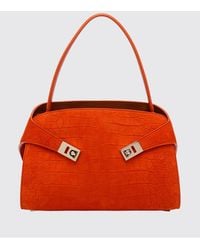 Ferragamo - Hug M Croc Print Suede Bag - Lyst