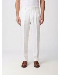 Brunello Cucinelli - Tailored Linen And Cotton Trousers - Lyst