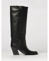 Vic Matié - Vic Mati&Eacute Tapered-Toe Smooth Leather Knee-High Boots With A Flared High Heel - Lyst