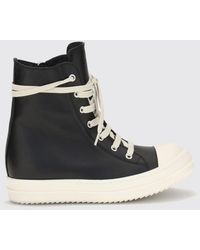 Rick Owens - Calf Leather High-Top Sneakers With Wrap-Around Laces And Zip - Lyst