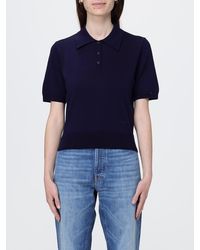 A.P.C. - Cotton Knit Polo Shirt - Lyst