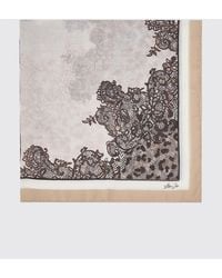 Liu Jo - Square Polyester Scarf With Floral Print And Logo - Lyst