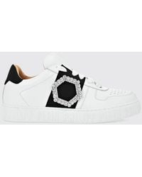 Philipp Plein - Low-Top Smooth Leather Sneakers With Jewel Buckle And Engraved Logo - Lyst