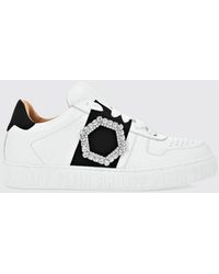 Philipp Plein - Low-Top Smooth Leather Sneakers With Jewel Buckle And Engraved Logo - Lyst
