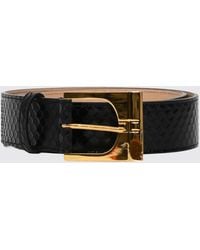 Elisabetta Franchi - Python Print Leather Adjustable Belt With Buckle - Lyst