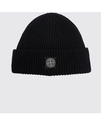 Stone Island - Ribbed Rws Virgin Wool Beanie Hat With Compass Logo Patch - Lyst