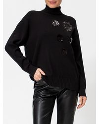 Twinset - Sequin-Embellished Viscose Blend Turtleneck Jumper - Lyst