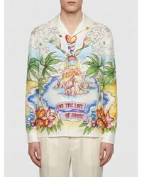 CASABLANCA - The Cosmic Eden Printed Linen Shirt - Lyst
