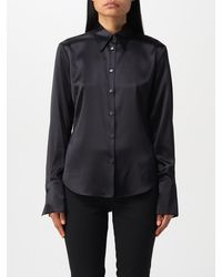 Pinko - Criminale Curved Hem Satin Shirt - Lyst