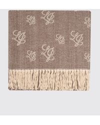 Liu Jo - Viscose Blend Scarf With Jacquard Logo And Fringed Edges - Lyst