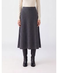 Lisa Yang - Knit Cashmere Midi Skirt With An Elasticated High Waist - Lyst