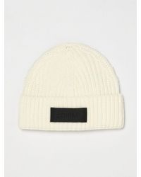 Dondup - Ribbed Wool-Blend Beanie Hat With Turn-Up Cuff And Embroidered Logo - Lyst