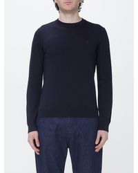 Brooksfield - Cotton Crew Neck Sweater With Logo - Lyst
