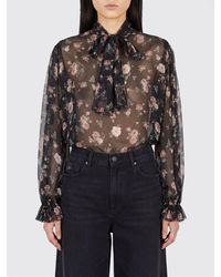 Dolce & Gabbana - Dolce &Amp Gabbana Floral-Print Silk Blouse With Pussy-Bow Collar - Lyst