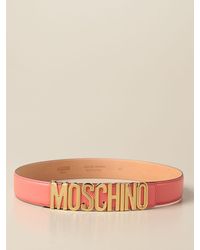 Boutique Moschino - Moschino Boutique Leather Belt With Lettering Buckle - Lyst
