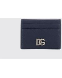 Dolce & Gabbana - Dolce &Amp Gabbana Grained Leather Monogram Card Holder With Dg Logo - Lyst