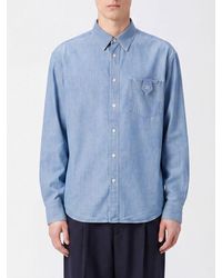 Celine - Cotton Shirt With Embroidered Triomphe Logo On The Pocket - Lyst