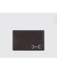 Gucci - Flat Smooth Leather Card Holder With Horsebit Detail - Lyst