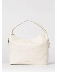 Liu Jo - Grained Faux Leather Bag With Perforated Monogram - Lyst