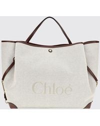 Chloé - Chlo&Eacute Clover Large Cotton Tote Bag With Jacquard Logo - Lyst