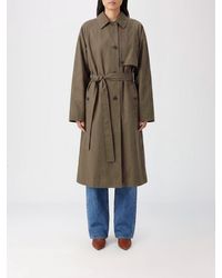 Calvin Klein - Long Single-Breasted Cotton Trench Coat With Tie Belt - Lyst