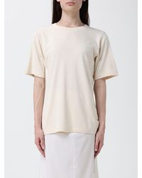 KHAITE - Crewneck Pure Silk T-Shirt With Relaxed Fit - Lyst