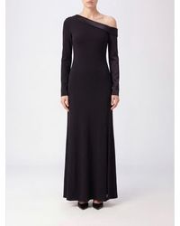 Alberta Ferretti - Asymmetrical Slim Fit Viscose Midi Dress With Slit - Lyst